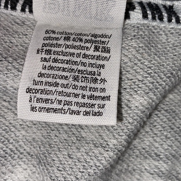 PINK grey sweatshirt size xsmall lace up - Picture 7 of 7